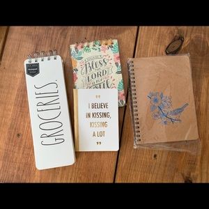 Decorative Notepads. Set Of 4. TWT. 1 Grocery List, 2 Blank  Pads. 1 religious.